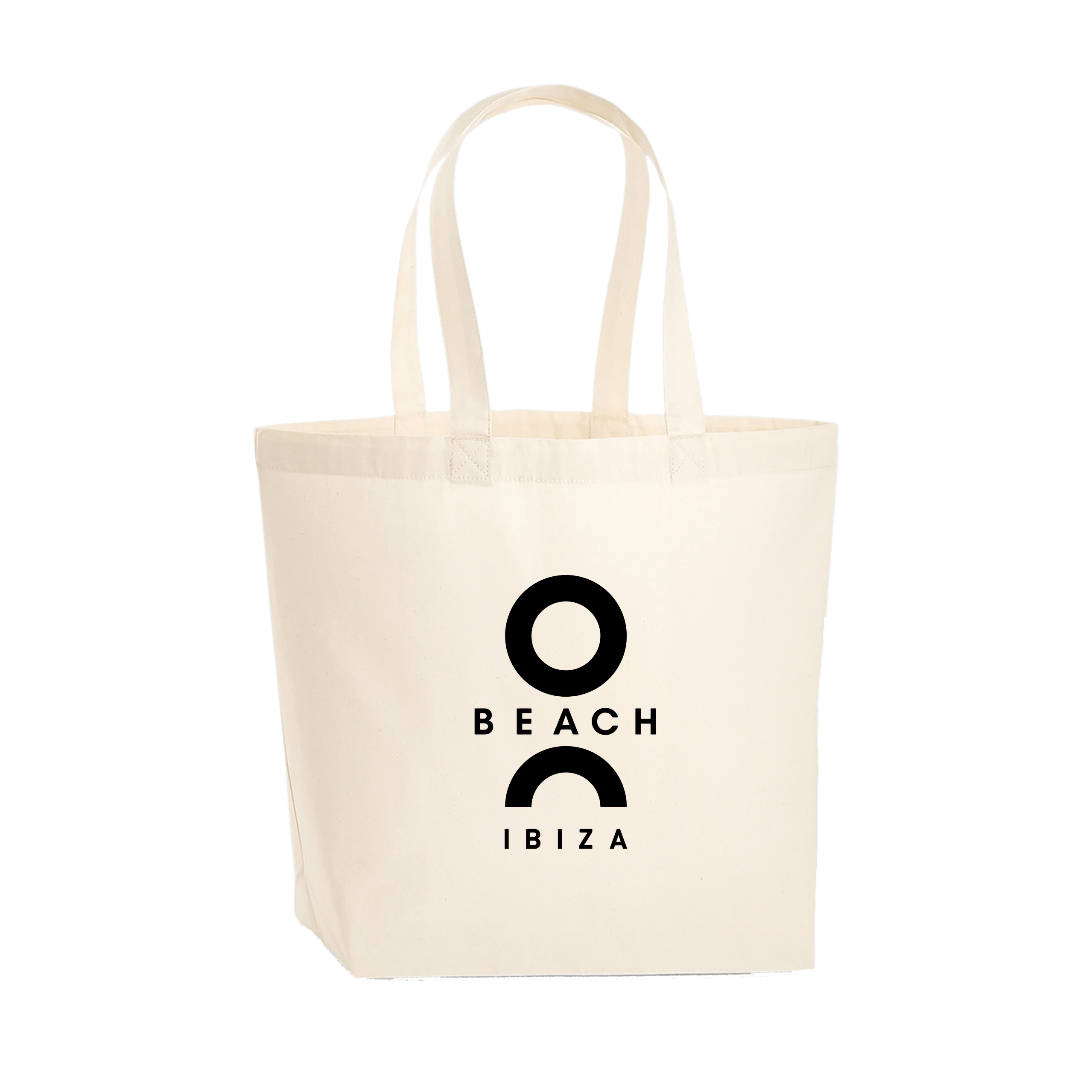 O Beach Logo Print Natural Woven Shopping Bag-O Beach Ibiza Store