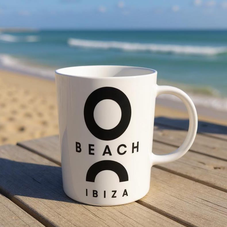 O Beach Logo Print Mug-O Beach Ibiza Store