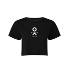 O Beach white logo women's crop top in black-O Beach Ibiza Store