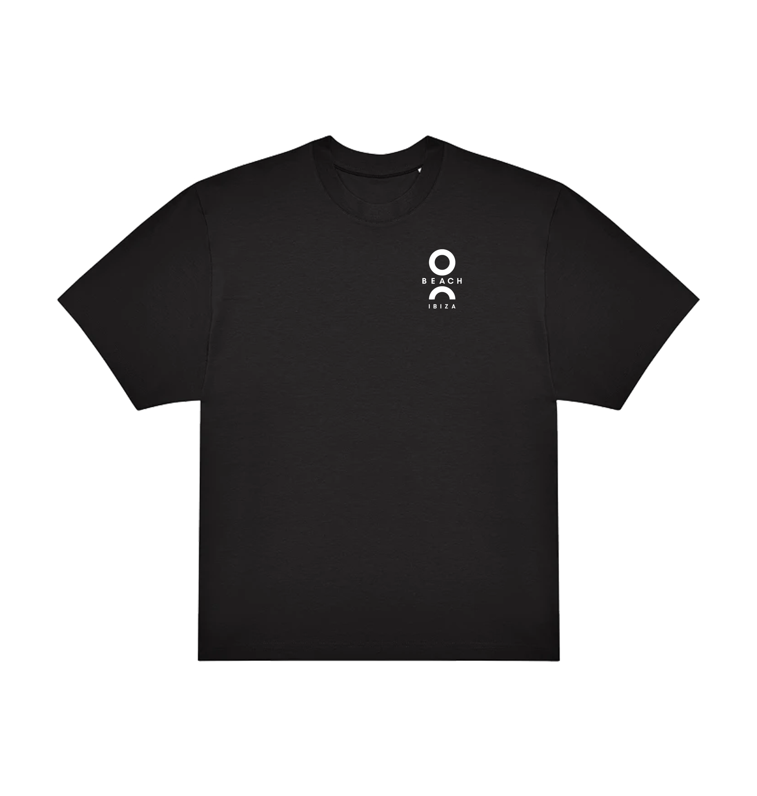O Beach white logo oversized t-shirt in black-O Beach Ibiza Store