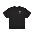 O Beach white logo oversized t-shirt in black-O Beach Ibiza Store