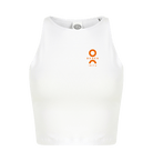 O Beach orange logo women's cropped top in white-O Beach Ibiza Store