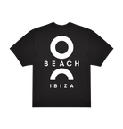 O Beach white logo oversized back print t-shirt in black-O Beach Ibiza Store