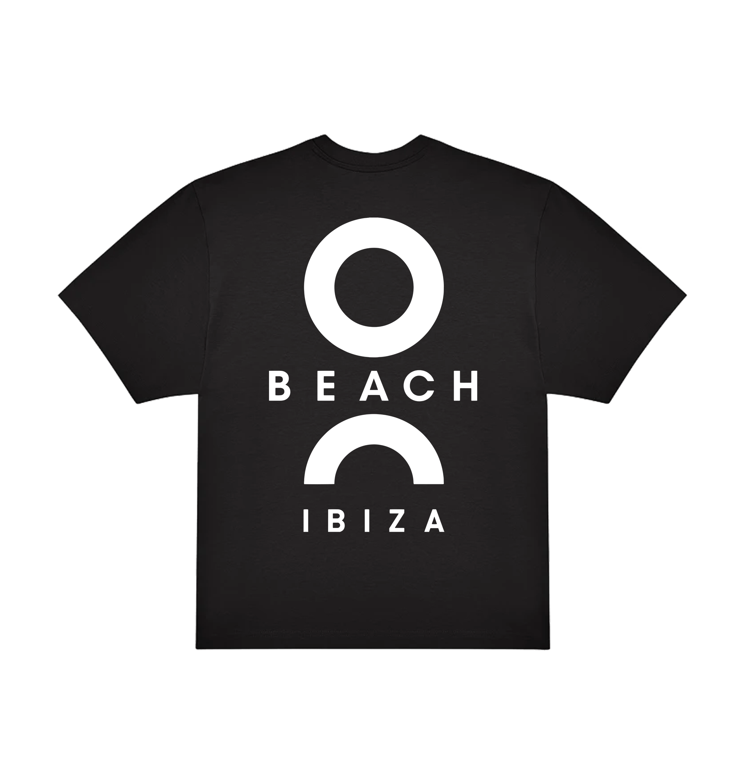 O Beach white logo oversized back print t-shirt in black-O Beach Ibiza Store