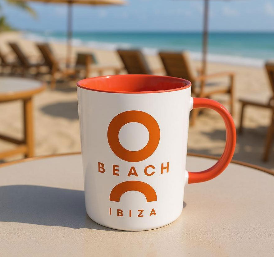 O Beach Logo Two Tone Print Mug-O Beach Ibiza Store
