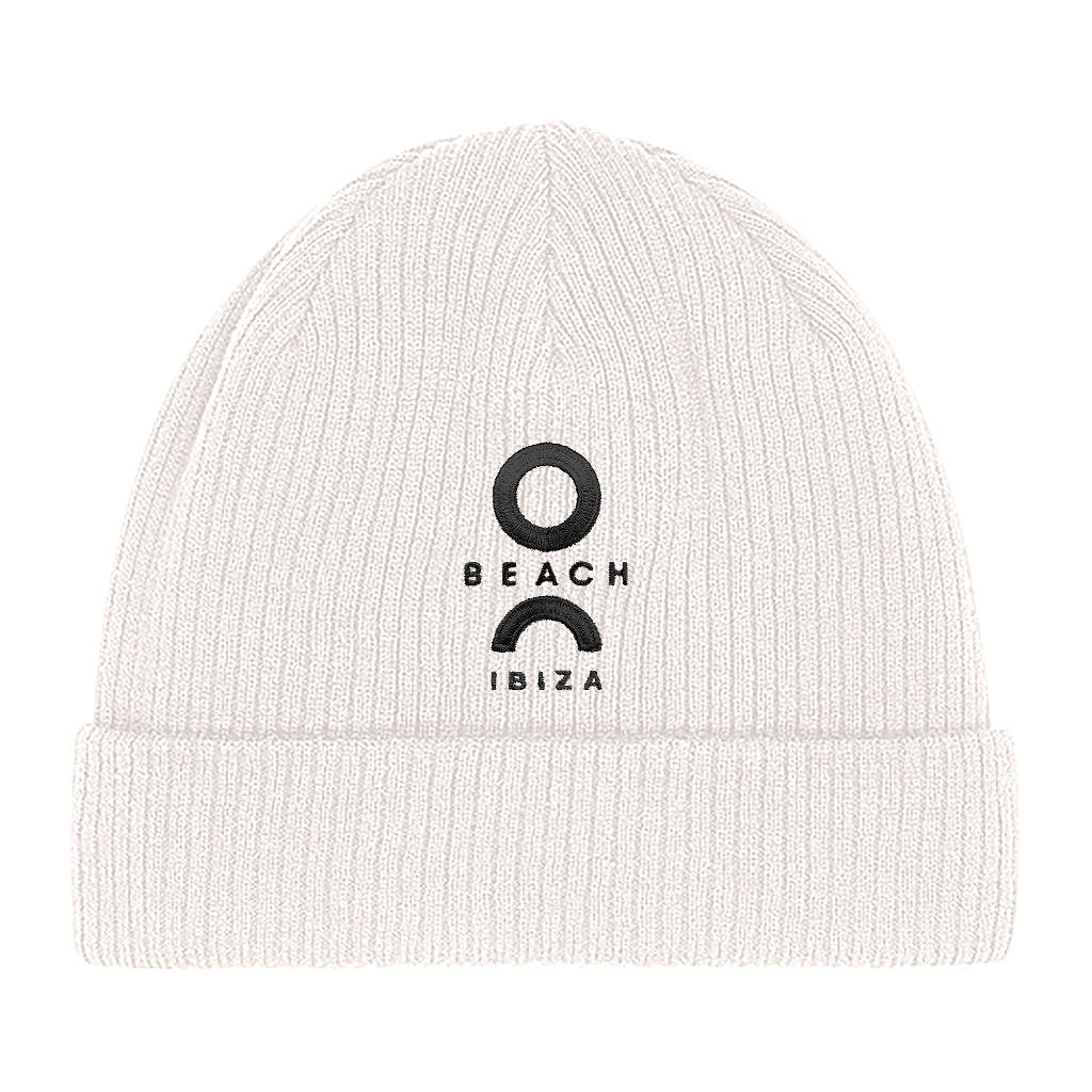 O Beach Logo Black Embroidered Beanie Hat-O Beach Ibiza Store