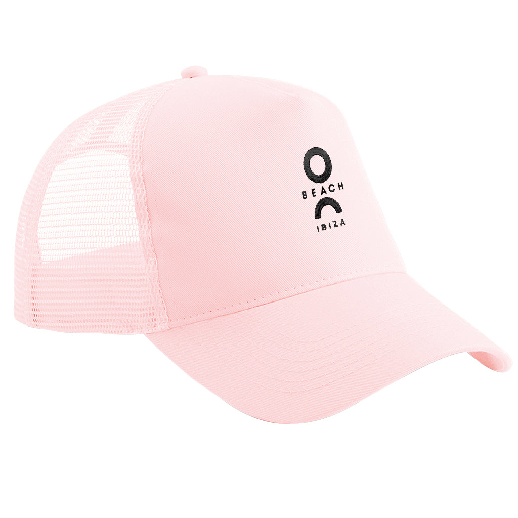 O Beach Black Embroidered Logo Trucker Cap-Cap-O Beach Ibiza