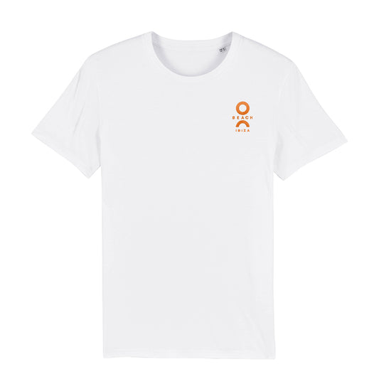 O Beach Orange Embroidered Logo Men's Organic T-Shirt-T-Shirt-O Beach Ibiza