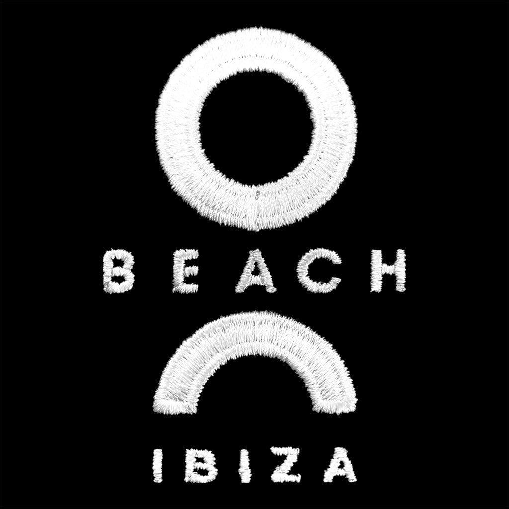 O Beach Logo White Embroidered Beanie Hat-O Beach Ibiza Store