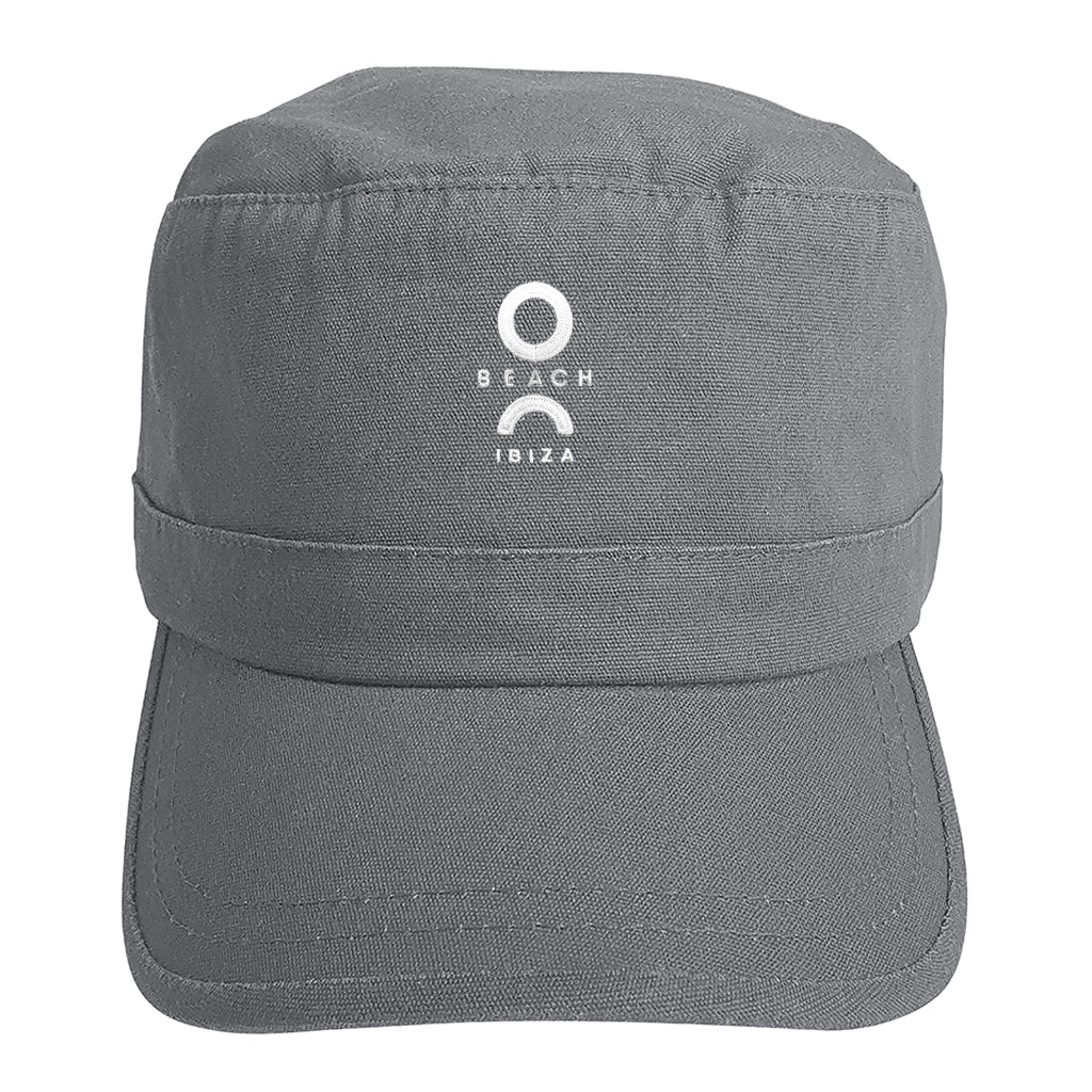 O Beach White Embroidered Logo Army Cap-Cap-O Beach Ibiza