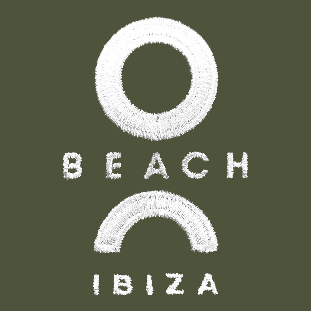 O Beach Logo White Embroidered Beanie Hat-O Beach Ibiza Store