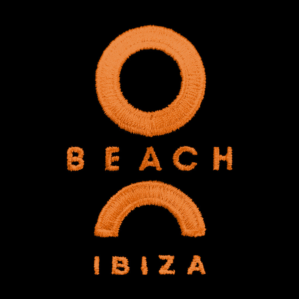 O Beach Orange Embroidered Logo Retro Drawstring Shorts