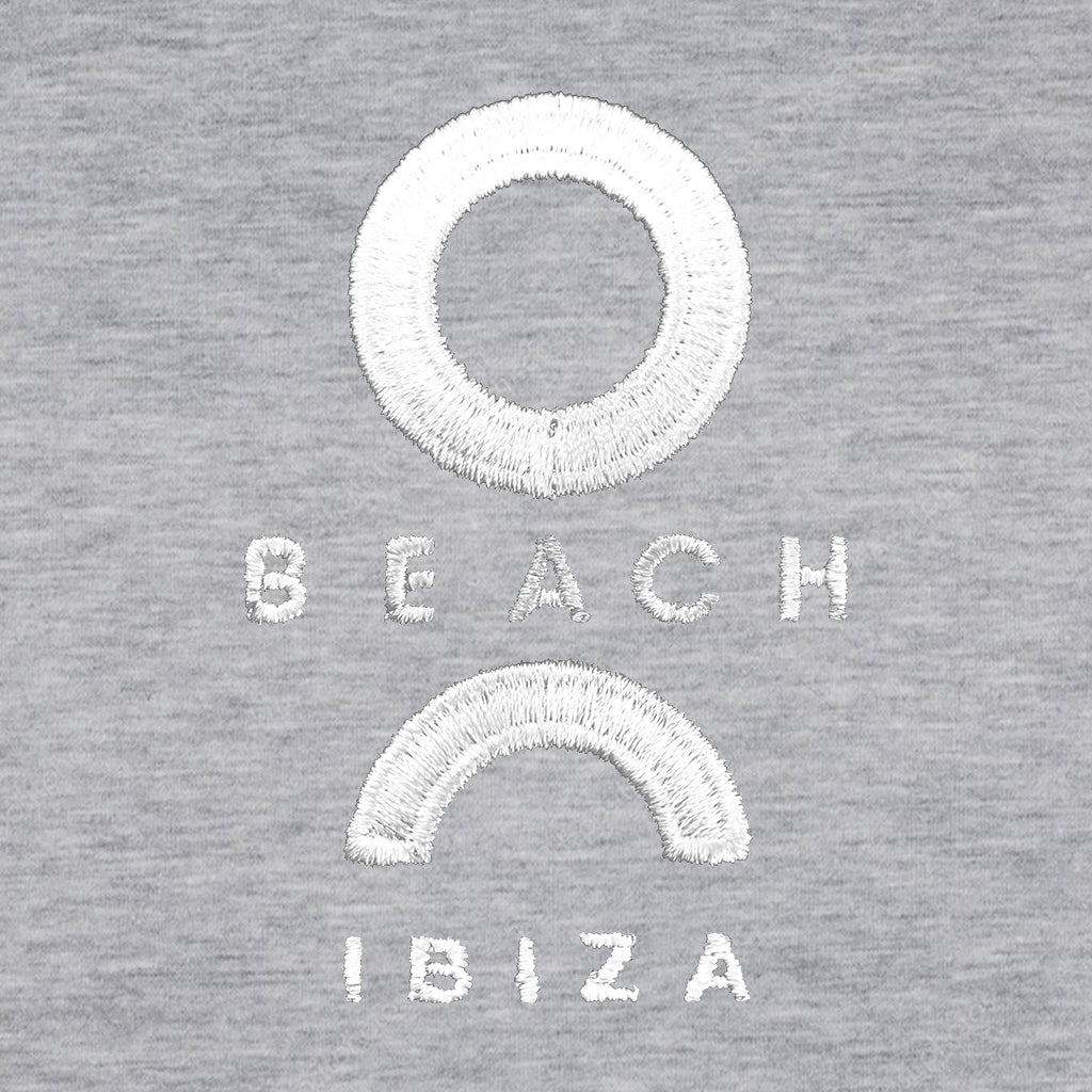 O Beach White Embroidered Logo Retro Drawstring Shorts