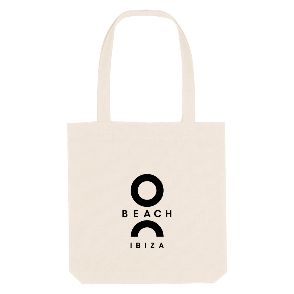 O Beach Logo Black Woven Tote Bag-O Beach Ibiza Store