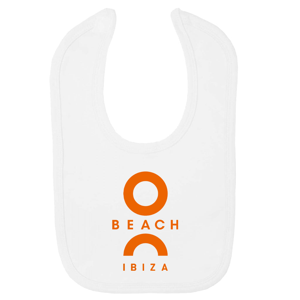 O Beach Orange Logo Velcro Baby Bib-Bib-O Beach Ibiza